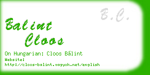 balint cloos business card